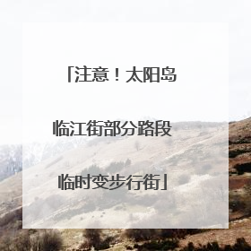 注意！太阳岛临江街部分路段临时变步行街