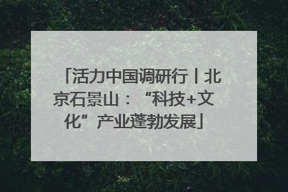 活力中国调研行丨北京石景山：“科技+文化”产业蓬勃发展