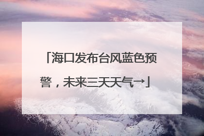 海口发布台风蓝色预警，未来三天天气→