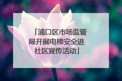浦口区市场监管局开展电梯安全进社区宣传活动