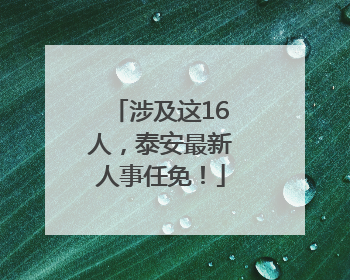 涉及这16人，泰安最新人事任免！