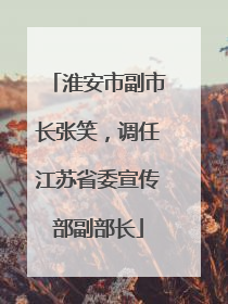 淮安市副市长张笑，调任江苏省委宣传部副部长