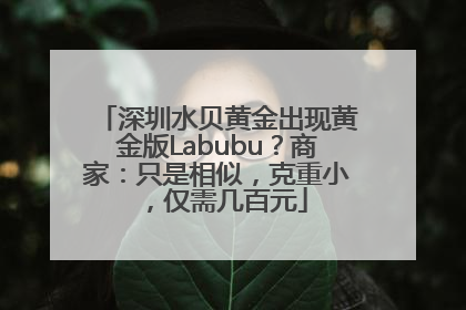 深圳水贝黄金出现黄金版Labubu？商家：只是相似，克重小，仅需几百元