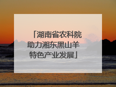 湖南省农科院助力湘东黑山羊特色产业发展