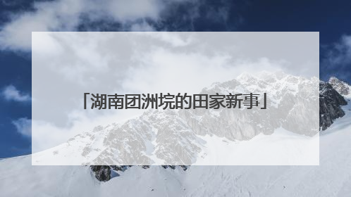 湖南团洲垸的田家新事