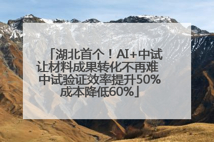 湖北首个！AI+中试让材料成果转化不再难 中试验证效率提升50%成本降低60%