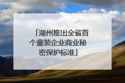湖州推出全省首个童装企业商业秘密保护标准