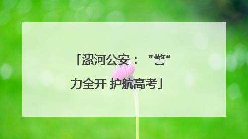 漯河公安：“警”力全开 护航高考