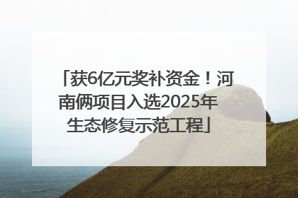 获6亿元奖补资金！河南俩项目入选2025年生态修复示范工程