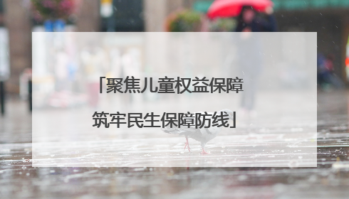 聚焦儿童权益保障 筑牢民生保障防线