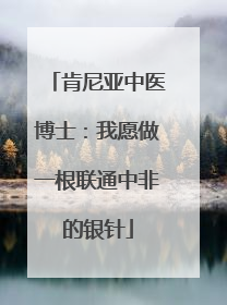 肯尼亚中医博士：我愿做一根联通中非的银针