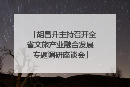 胡昌升主持召开全省文旅产业融合发展专题调研座谈会