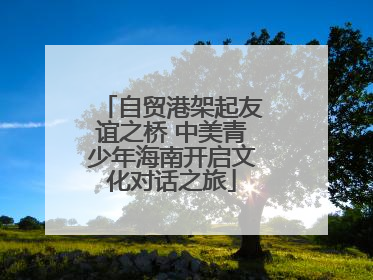 自贸港架起友谊之桥 中美青少年海南开启文化对话之旅