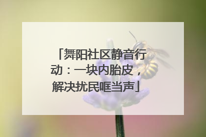 舞阳社区静音行动：一块内胎皮，解决扰民哐当声
