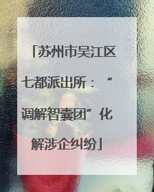 苏州市吴江区七都派出所：“调解智囊团”化解涉企纠纷
