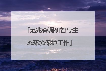 范兆森调研督导生态环境保护工作