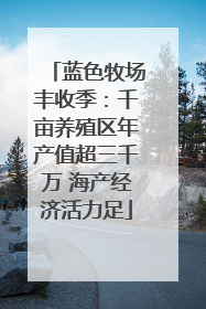 蓝色牧场丰收季：千亩养殖区年产值超三千万 海产经济活力足