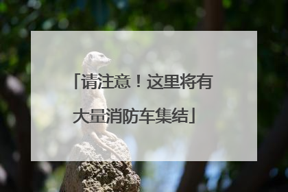 请注意！这里将有大量消防车集结