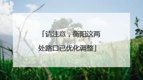 请注意，衡阳这两处路口已优化调整