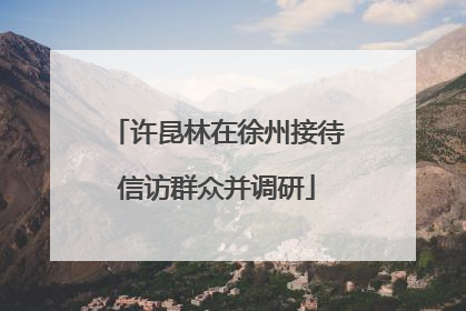 许昆林在徐州接待信访群众并调研