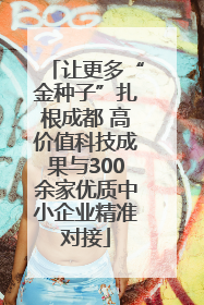 让更多“金种子”扎根成都 高价值科技成果与300余家优质中小企业精准对接