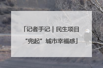 记者手记｜民生项目“兜起”城市幸福感