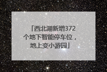 西北湖新增372个地下智能停车位，地上变小游园