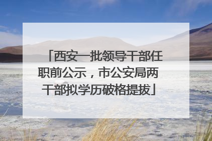 西安一批领导干部任职前公示，市公安局两干部拟学历破格提拔