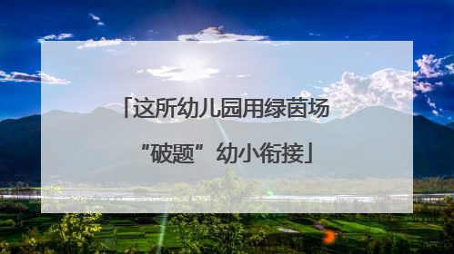 这所幼儿园用绿茵场“破题”幼小衔接
