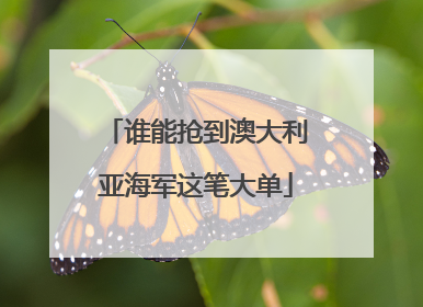 谁能抢到澳大利亚海军这笔大单