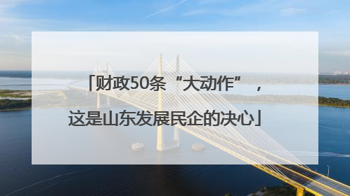 财政50条“大动作”，这是山东发展民企的决心