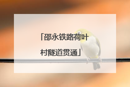 邵永铁路荷叶村隧道贯通