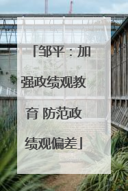 邹平：加强政绩观教育 防范政绩观偏差