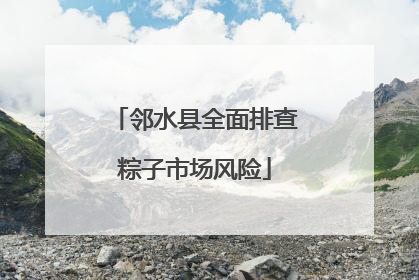 邻水县全面排查粽子市场风险