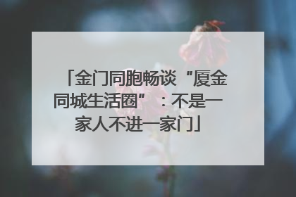 金门同胞畅谈“厦金同城生活圈”：不是一家人不进一家门