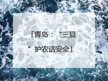 青岛：“三夏”护农话安全