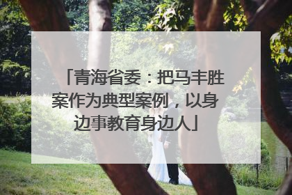 青海省委：把马丰胜案作为典型案例，以身边事教育身边人