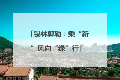 锡林郭勒：乘“新”风向“绿”行