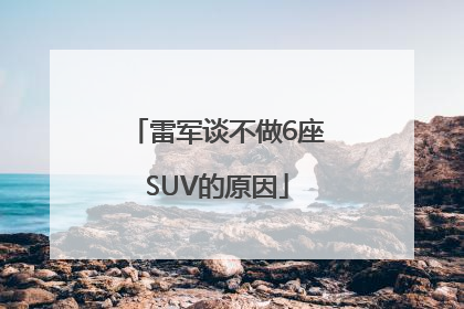 雷军谈不做6座SUV的原因