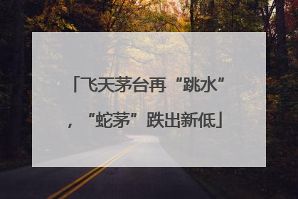 飞天茅台再“跳水”，“蛇茅”跌出新低