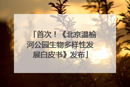 首次！《北京温榆河公园生物多样性发展白皮书》发布
