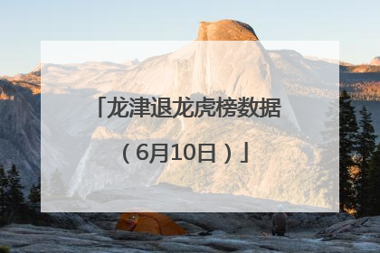 龙津退龙虎榜数据（6月10日）