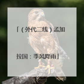 （外代二线）孟加拉国：季风降雨