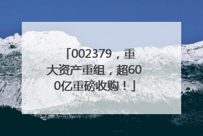 002379，重大资产重组，超600亿重磅收购！