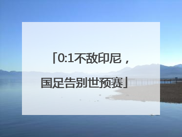 0:1不敌印尼，国足告别世预赛