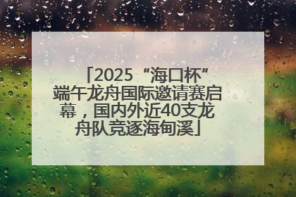 2025“海口杯”端午龙舟国际邀请赛启幕，国内外近40支龙舟队竞逐海甸溪