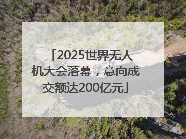 2025世界无人机大会落幕，意向成交额达200亿元