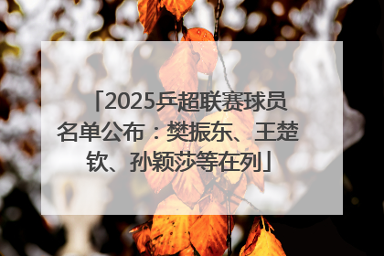 2025乒超联赛球员名单公布：樊振东、王楚钦、孙颖莎等在列