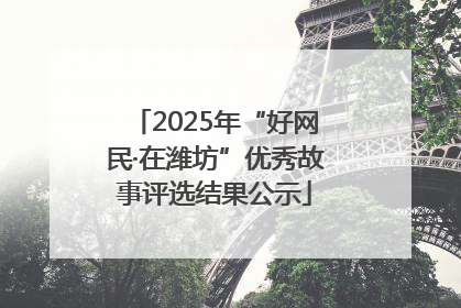 2025年“好网民·在潍坊”优秀故事评选结果公示