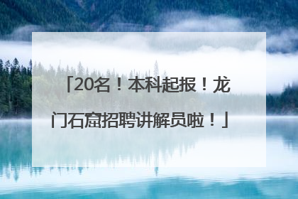 20名！本科起报！龙门石窟招聘讲解员啦！